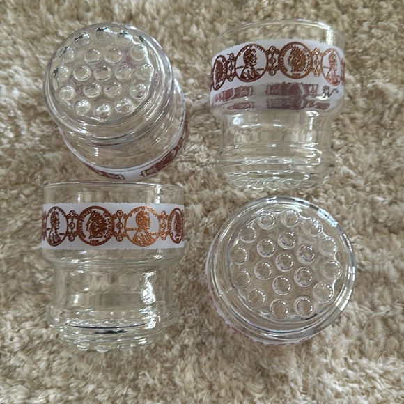 4 VINTAGE wheat head penny glasses with hobnob bottoms. - Picture 3 of 6